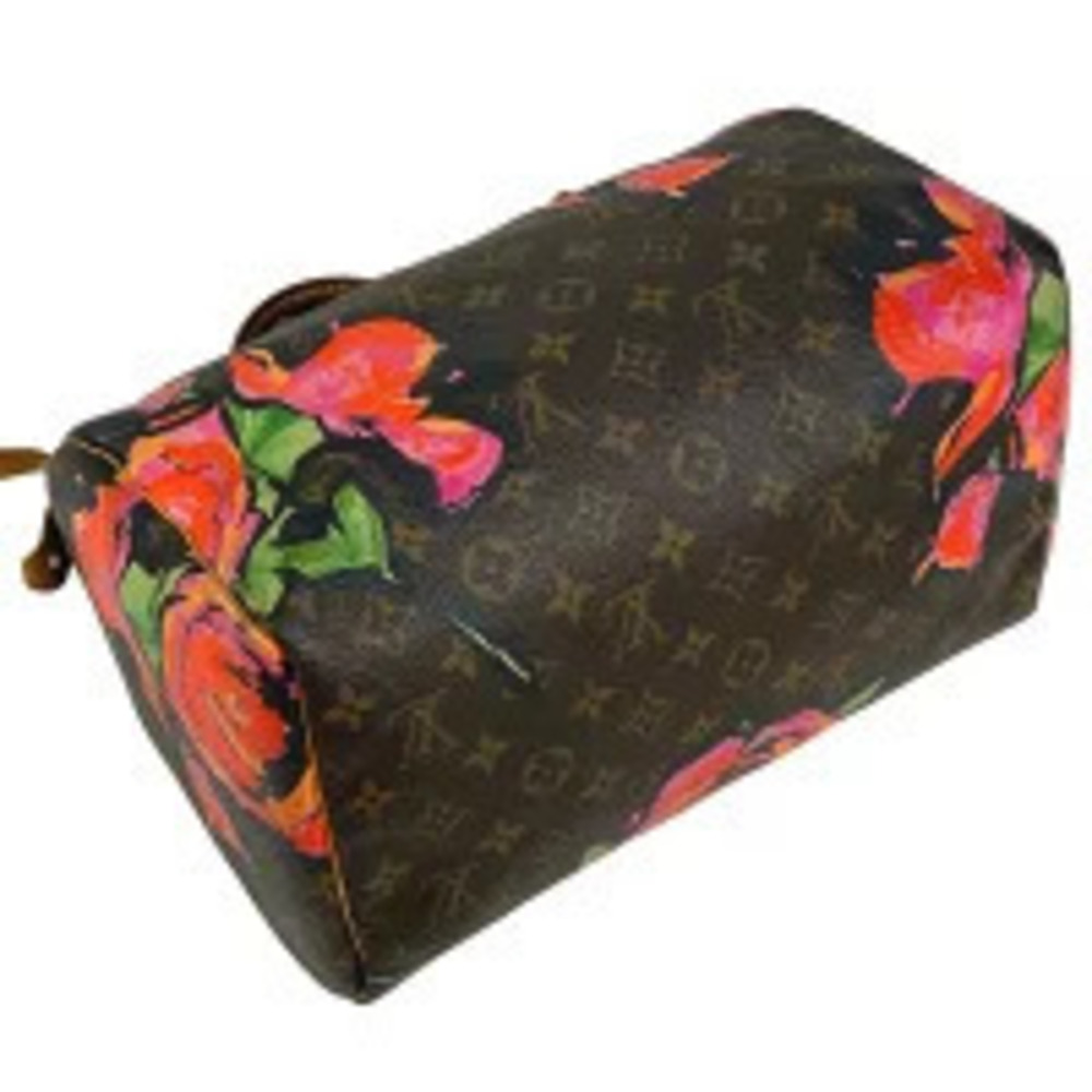 Louis Vuitton Commuter Brown Monogram Rose Handbag Pink Speedy Flower